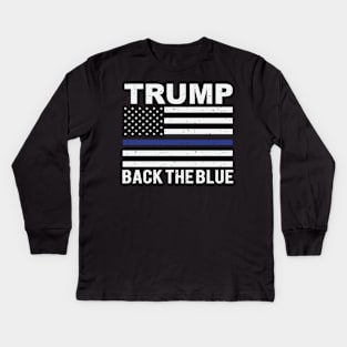 Trump Back The Blue Kids Long Sleeve T-Shirt